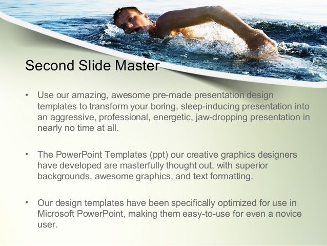 ocean swimmer powerpoint template