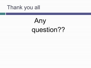 Thank you all
Any
question??
 