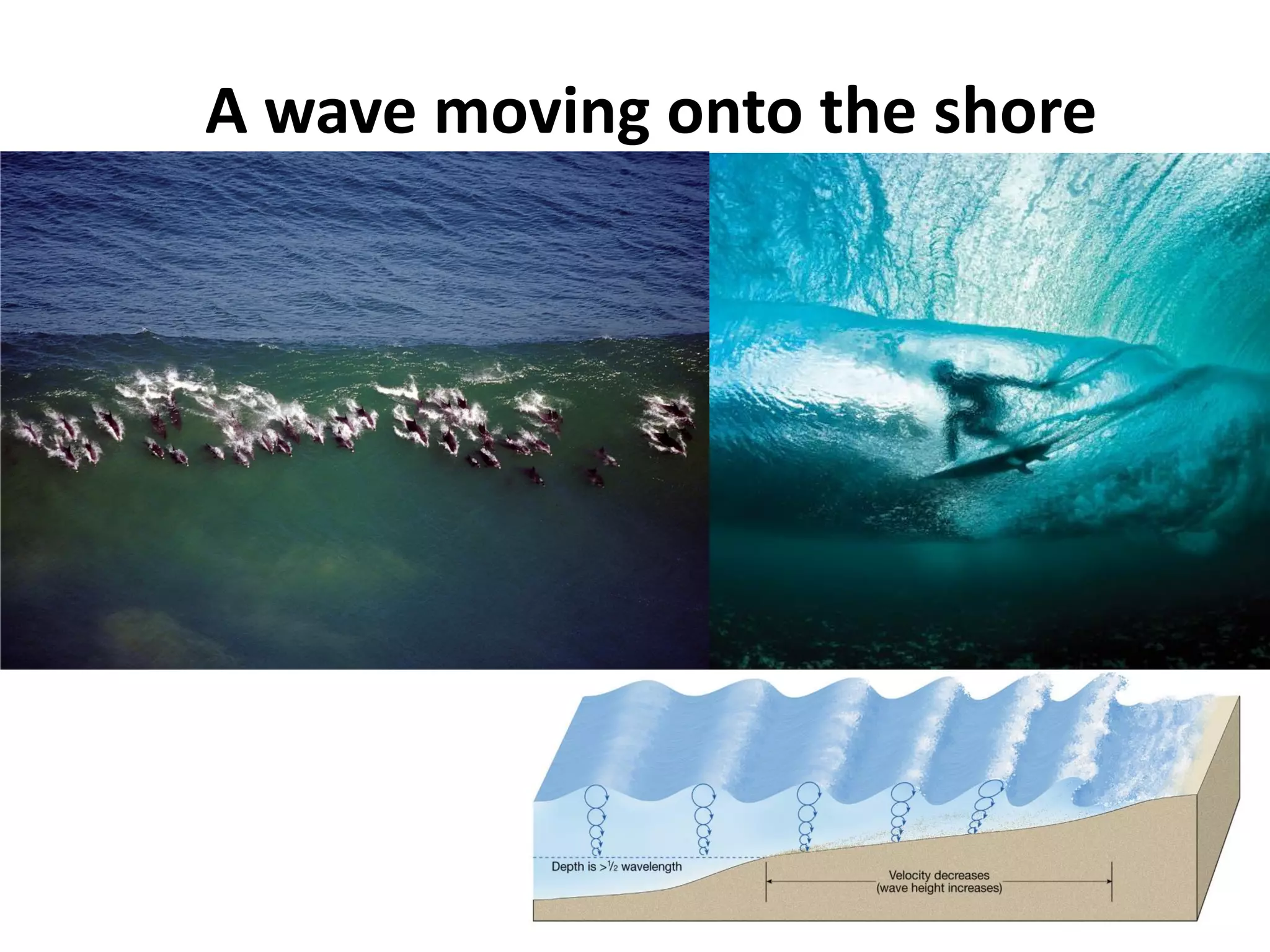 A wave moving onto the shore
 
