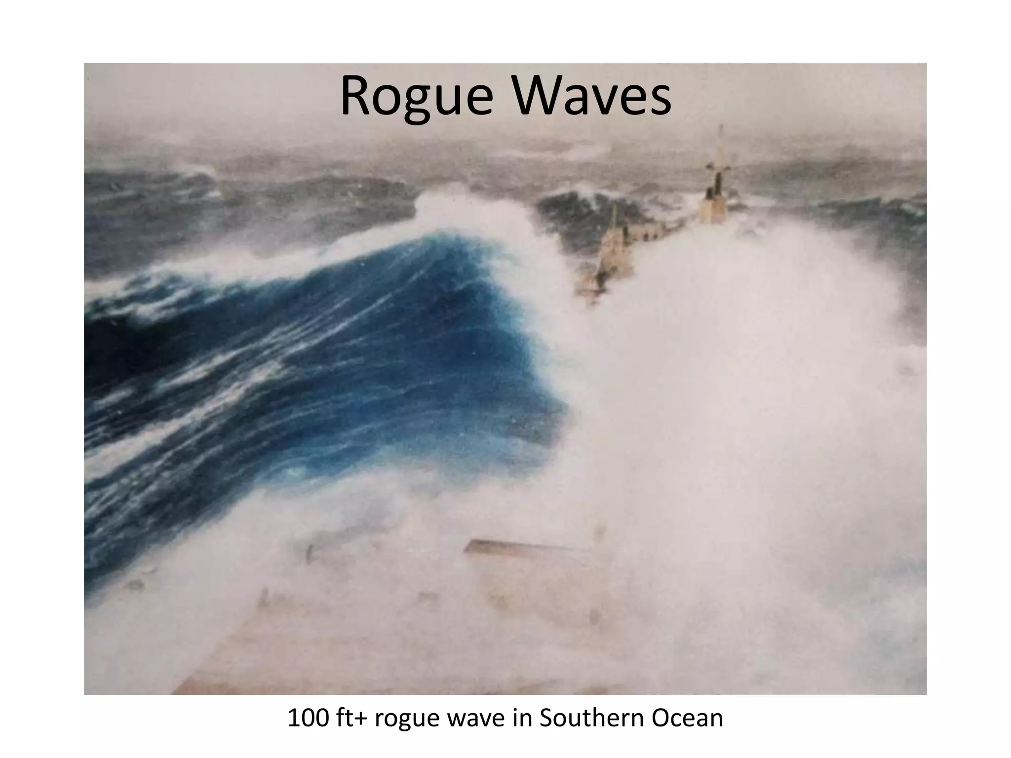 100 ft+ rogue wave in Southern Ocean
Rogue Waves
 