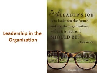 Leadership in the
Organization
 