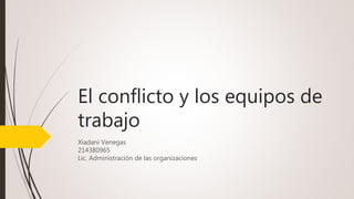 El conflicto y los equipos de
trabajo
Xiadani Venegas
214380965
Lic. Administración de las organizaciones
 