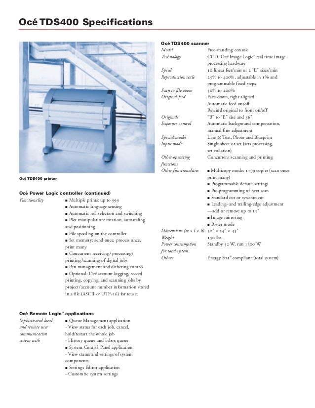 Oce TDS 400 TR Ozalit Makinası