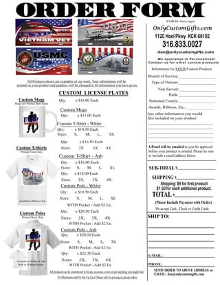 Order 2024 custom plates