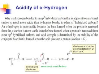 Acidity of α-Hydrogen
 