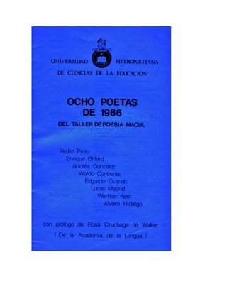 Ocho poetas 1987 Edgardo Ovando y otros
