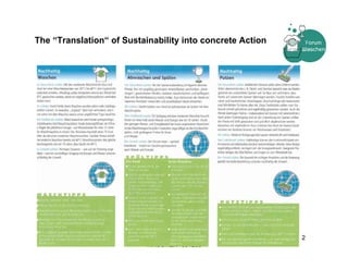 The “Translation“ of Sustainability into concrete Action




                          Kerstin Ochs - FORUM             12
                           WASCHEN 091208
 