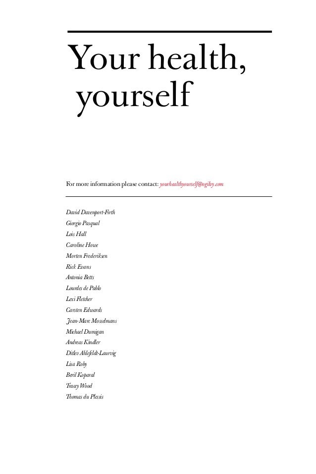 Your Health Yourself Your Health Yourself