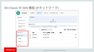 Copyright © 2017, Oracle and/or its affiliates. All rights reserved. | 7
OCI Classic SDN (IP )
 