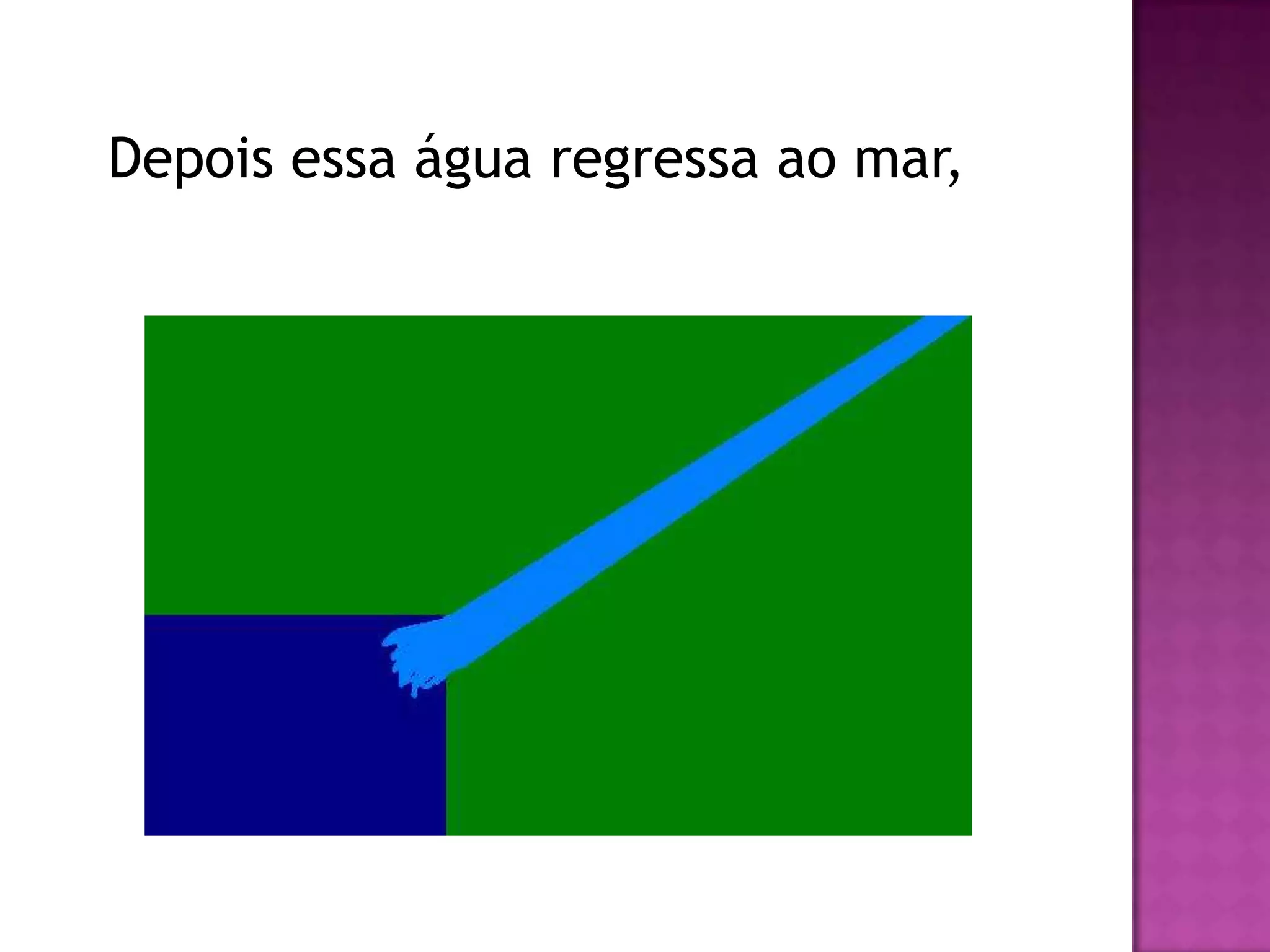 Depois essa água regressa ao mar,