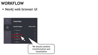 WORKFLOW
 Neo4j web browser UI
We should combine
transformation and
visualisation
 