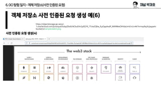 6.OCI탐험일지–객체저장소(사전인증된요청)
객체 저장소 사전 인증된 요청 생성 예(6)
사전 인증된 요청 생성(4)
https://objectstorage.ap-seoul-
1.oraclecloud.com/p/oosyu63izbpZ0o0LNCbuEVn2y0Q1R_1TUw2QKw_fLyOppAxdP_MA9WwOifn0aUmV/n/cn4k1hrmxp9q/b/jaypark-
bucket/o/sample/web3.png
 