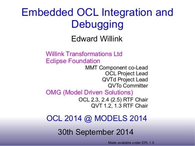 Embedded Ocl Integration And Debugging