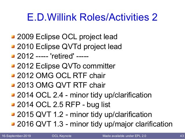 Ocl 2019 Keynote Retrospective And Prospective