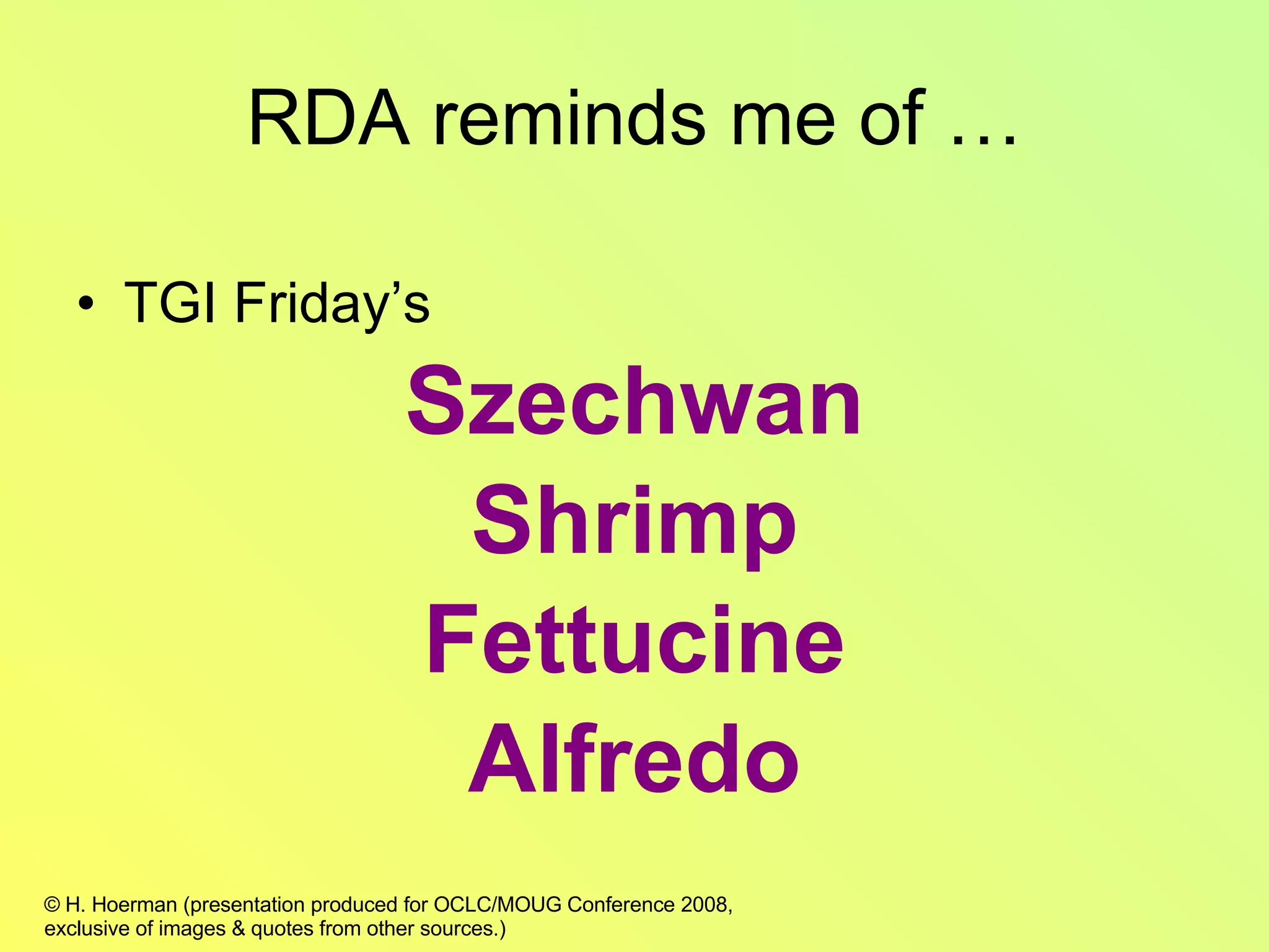 RDA reminds me of … TGI Friday’s Szechwan Shrimp Fettucine Alfredo 