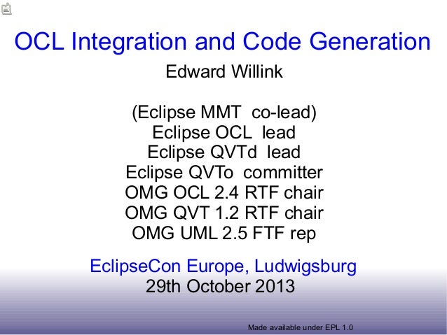 Ocl Integration And Code Generation