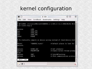 kernel configuration
 
