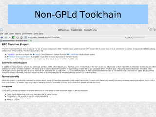 Non-GPLd Toolchain
 