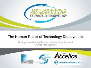 The Human Factor of Technology Deployment
Driving Value through Partnership and Organizational
Change Management
 