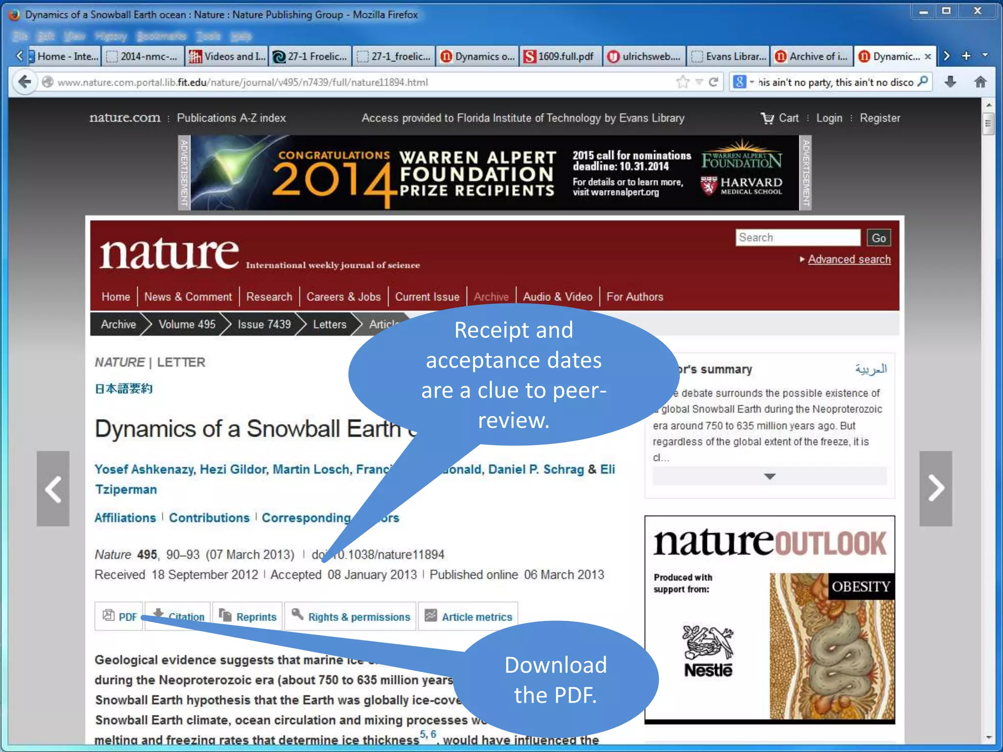 Receipt and 
acceptance dates 
are a clue to peer-review. 
Download 
the PDF. 
 