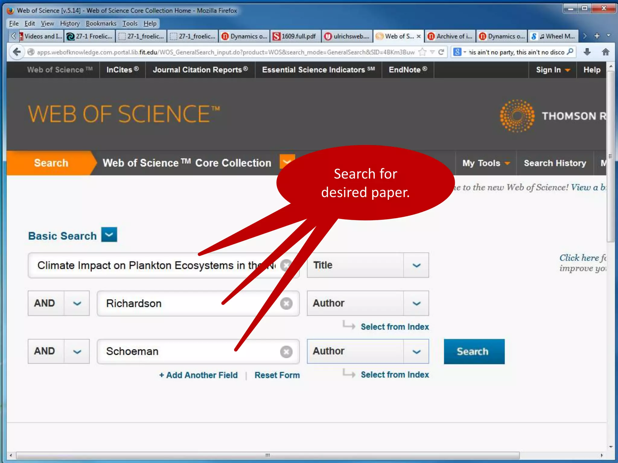 Search for 
desired paper. 
 