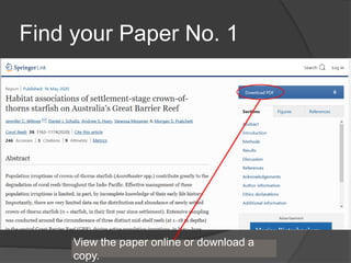 Find your Paper No. 1
View the paper online or download a
copy.
 