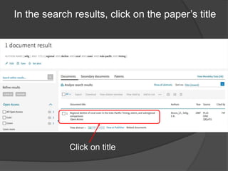 In the search results, click on the paper’s title
Click on title
 