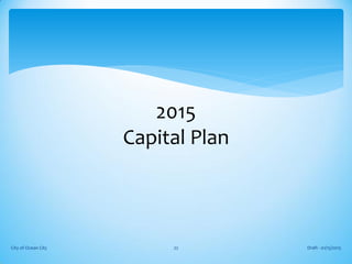 Draft - 01/15/2015City of Ocean City 22
2015
Capital Plan
 