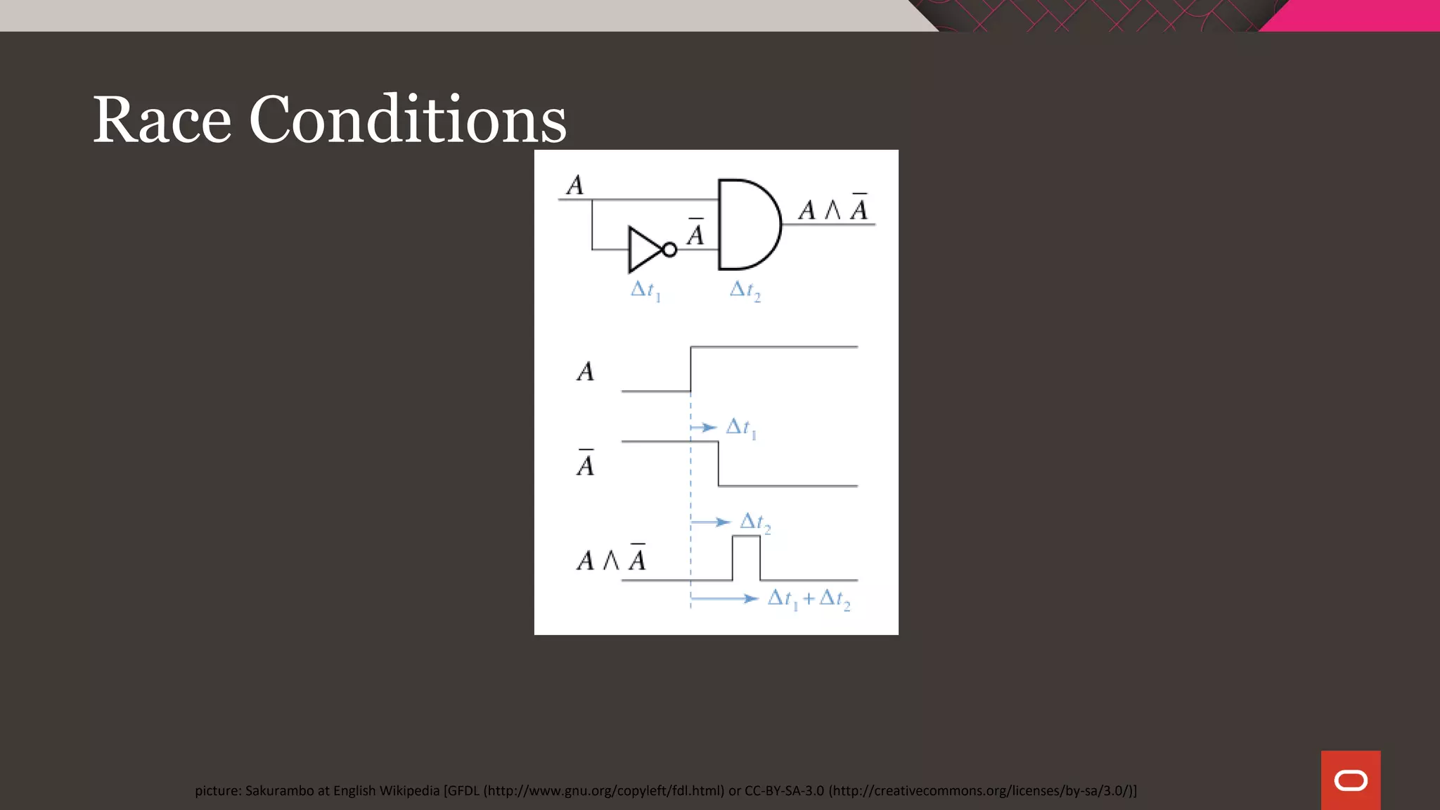 Race Conditions
picture: Sakurambo at English Wikipedia [GFDL (http://www.gnu.org/copyleft/fdl.html) or CC-BY-SA-3.0 (http://creativecommons.org/licenses/by-sa/3.0/)]
 