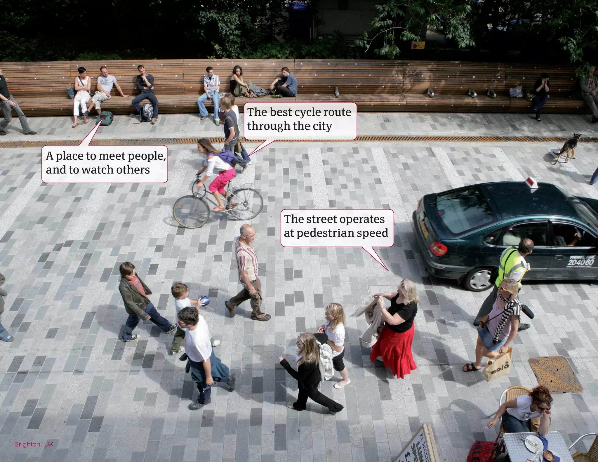 The best cycle route
                                   through the city

         A place to meet people,
         and to watch others



                                          The street operates
                                          at pedestrian speed




                                                                Gehl Architects · ITDP · Our Cities Ourselves   25
Brighton, UK
 