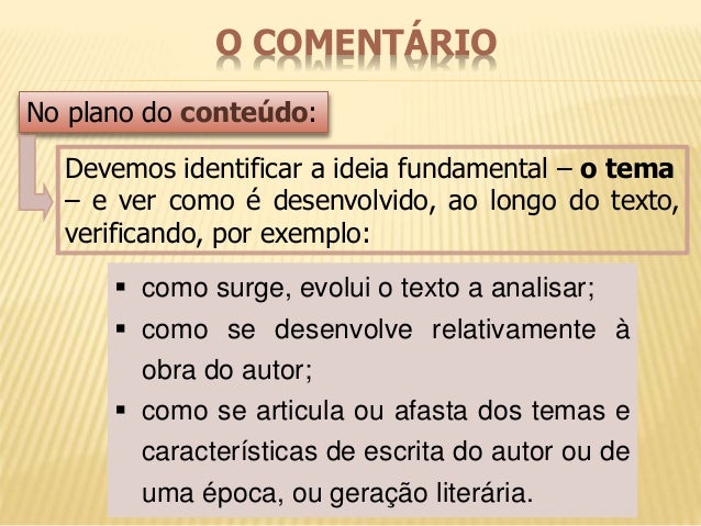 O comentário