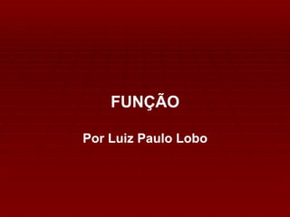 FUNÇÃO Por Luiz Paulo Lobo 