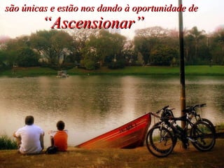 são únicas e estão nos dando à oportunidade   de “ Ascensionar” 