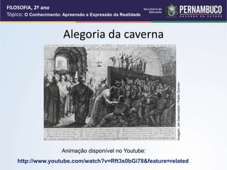 Alegoria da caverna
Animação disponível no Youtube:
http://www.youtube.com/watch?v=Rft3s0bGi78&feature=related
FILOSOFIA, 2º ano
Tópico: O Conhecimento: Apreensão e Expressão da Realidade
Imagem:
Jan
Saenredam
/
Public
Domain
 