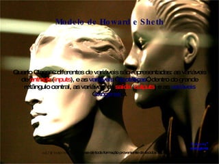 Quarto Classes diferentes de variáveis são representadas: as variáveis de  entrada  ( inputs ), e as  variáveis  “ hipotéticas ”, dentro do grande retângulo central, as variáveis de  saída  ( outputs ) e as  variáveis  “ exógenas ”*. Modelo de Howard e Sheth Exógena* e.xó.ge.na adj f  ( exo + geno )  Anat  Diz-se de toda formação proveniente de tecidos superficiais.  Antôn: endógena.  