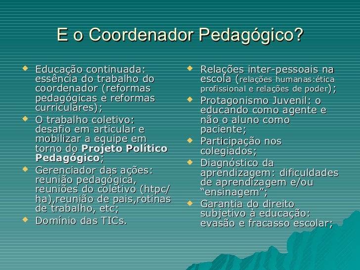 A Importancia De Um Coordenador Pedagogico Exemplos De Trabalhos Academicos