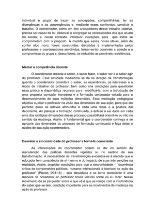 O coordenador pedagógico e o espaço de mudança | PDF