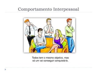 Comportamento Interpessoal
Todos tem o mesmo objetivo, mas
só um vai conseguir conquistá-lo.
 