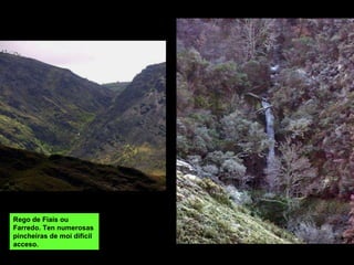 Rego de Fiais ou Farredo. Ten numerosas pincheiras de moi dificil acceso. 