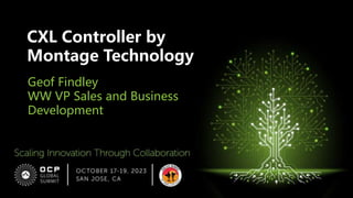 Geof Findley
WW VP Sales and Business
Development
CXL Controller by
Montage Technology
 