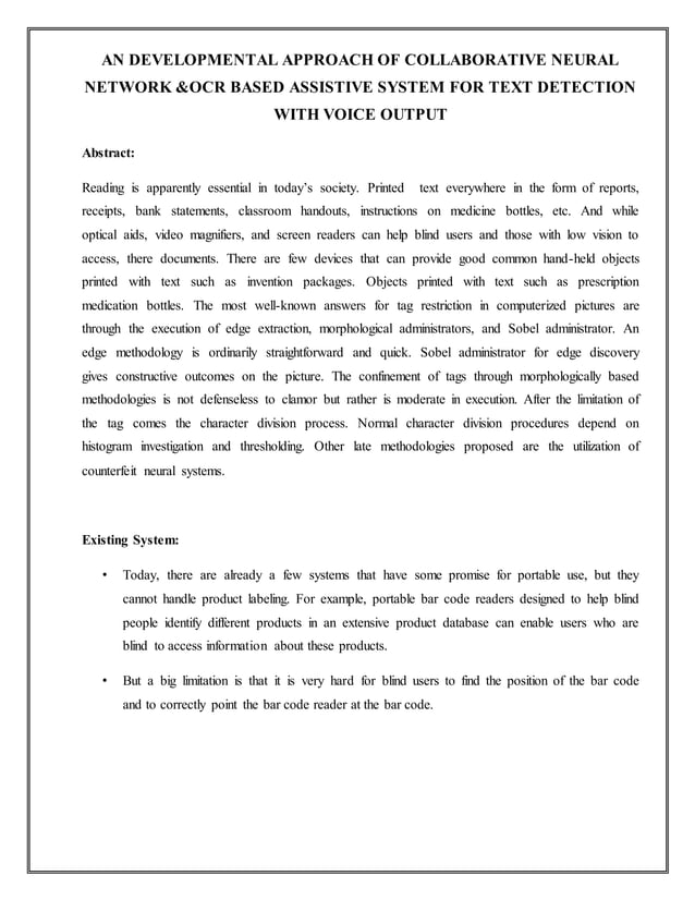 OCR Projects using Python for CSE/IT Students | PDF