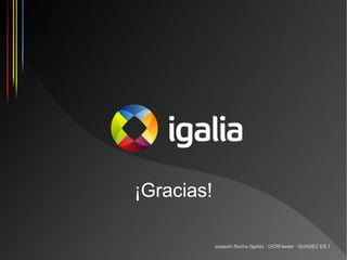 ¡Gracias!

            Joaquim Rocha (Igalia) · OCRFeeder · GUADEC ES 7
 
