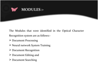 optical character recognition system | PPT