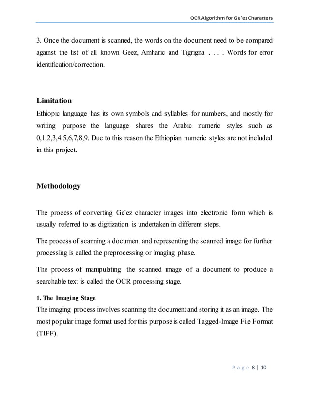 Optical character recognition for Ge'ez characters | PDF