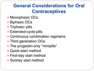Oral contraceptives/ Hormonal contraception | PPT