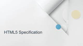 HTML5 Specification  