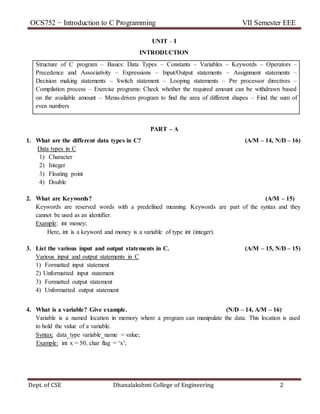 Ocs752 unit 1 | DOC | Programming Languages | Computing