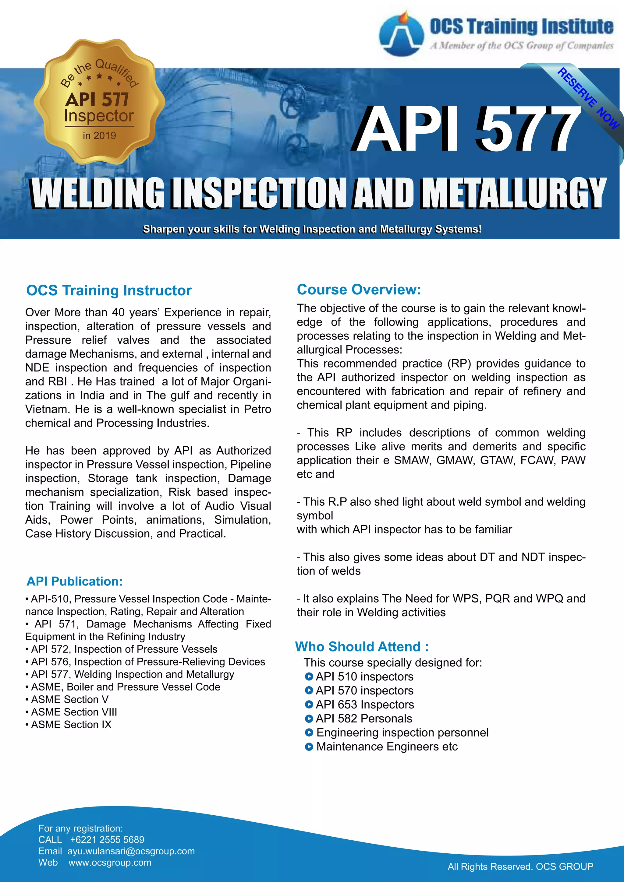 OCSTraining - API 577 Welding Inspection and Metallurgy | PDF