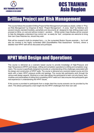 Ocs training calendar catalog 2021