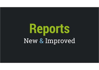 Reports 
New & Improved 
 